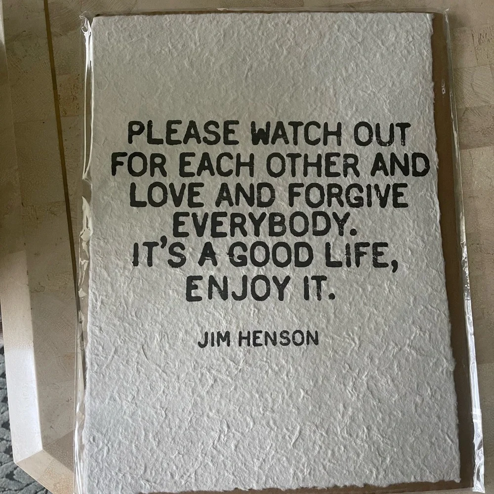 Handmade paper Print Jim Hanson quote - Picture 3 of 6